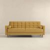 Baneton  Mid-Century Modern Yellow Velvet Sleeper Sofa