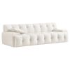 Brampton Mid Century 90 Inch Cream Velvet Sofa
