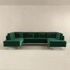 Brooke Green Velvet U Shape Corner Sofa