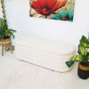 Collen Mid-Century Modern White Boucle Upholstered Storage Bench