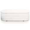 Collen Mid-Century Modern White Boucle Upholstered Storage Bench