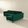 Christian Green Velvet Sectional Sofa Right Facing
