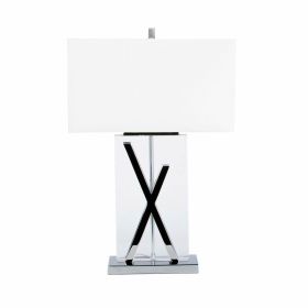 Chrome and Crystal X Table Lamp
