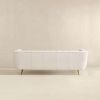 LaMattina Genuine Italian Beige Leather Channel Tufted Sofa