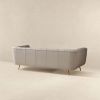 LaMattina Genuine Italian Grey Leather Channel Tufted Sofa