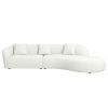 Elijah  Beige Japandi Style Curvy Sectional Sofa 126"