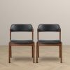 Enzo Black Leather Dining Chair (Set Of 2)