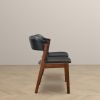 Enzo Black Leather Dining Chair (Set Of 2)