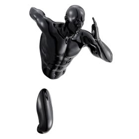 Black Wall Runner 13" Man Sculpture