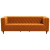 Evelyn Mid Century Modern Burnt Orange Velvet Luxury Chesterfield Sofa