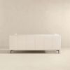 Evelyn Mid Century Modern Cream Leather Luxury Chesterfield Sofa