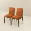 Ines Burnt Orange Velvet Dining Chair (Set Of 2)