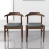 Leon Mid-Century Modern Grey Fabric Dining Chair (Set of 2)