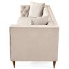 Autumn Mid-Century Modern  Cream Velvet Sofa