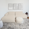 Mar Sectional Cream Corduroy Sofa(Left Facing)