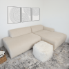 Mar Sectional Cream Corduroy Sofa (Right Facing)