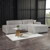 Mar Sectional Grey Corduroy Sofa - Right