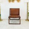 Marquis  Mid-Century Modern Genuine Leather Lounge Chair