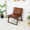 Marquis  Mid-Century Modern Genuine Leather Lounge Chair