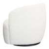 River Mid Century Modern White Boucle Upholstered Swivel Barrel Chair