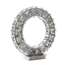Round Crystal Extravaganza 11" Table Lamp