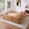 Solo Corner Sectional Sofa With Ottoman - Cognac Velvet