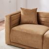 Solo Corner Sectional Sofa With Ottoman - Cognac Velvet