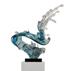 WAVE SCULPTURE IN TRANSPARENT BLUE