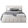 Hilar  White Boucle Platform Bed King