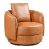 Dylan Cognac Leather Swivel Chair
