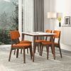 Carlos Burnt Orange Velvet Solid Back Side Chair (Set Of 2)