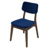 Carlos Blue Velvet Solid Back Side Chair (Set Of 2)