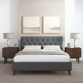 Graceville Queen Dark Grey Fabric Platform Bed