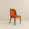 Kaitlyn  Burnt Orange Velvet Dining Chair (Set Of 2)