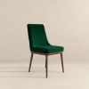 Laura  Green Velvet Solid Wood Dining Chair (Set Of 2)