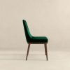 Laura  Green Velvet Solid Wood Dining Chair (Set Of 2)