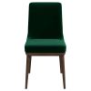 Laura  Green Velvet Solid Wood Dining Chair (Set Of 2)