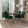 Laura  Green Velvet Solid Wood Dining Chair (Set Of 2)
