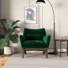 Brayden Mid Century Modern Dark Green Velvet Armchair