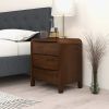 Lionel Mid Century Modern Solid Wood Nightstand 3-Drawer Bed Side Table