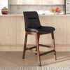 Jayden Mid-Century Modern 24" Black PU Leather Stool (Set of 2)