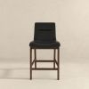 Jayden Mid-Century Modern 24" Black PU Leather Stool (Set of 2)