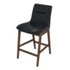 Jayden Mid-Century Modern 24" Black PU Leather Stool (Set of 2)
