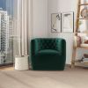 Delaney Mid-Century Modern Green Velvet  Swivel Chair