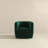 Delaney Mid-Century Modern Green Velvet  Swivel Chair