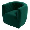 Delaney Mid-Century Modern Green Velvet  Swivel Chair