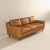 Cooper Mid Century Modern Tan Leather Sofa