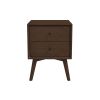 Caroline Walnut Night Stand 2-Drawer