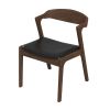 Dakota  Solid Wood Black Leather Dining Chair (Set Of 2)