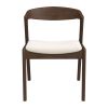 Dakota  Solid Wood Cream Velvet Dining Chair (Set Of 2)